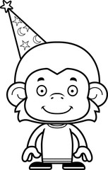 Poster - Cartoon Smiling Wizard Monkey