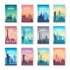collection of famous city scapes.