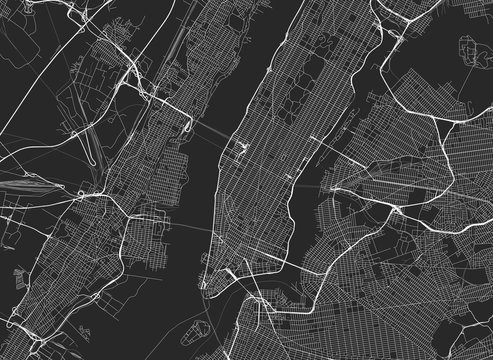 Wall Mural - Vector black map of New york