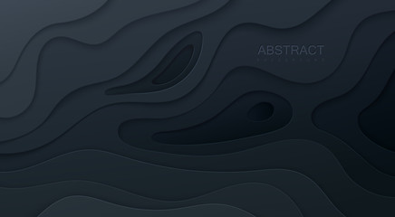 Poster - Realistic paper cut background.