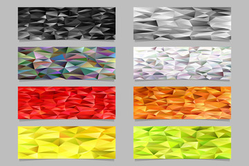 Poster - Abstract gradient triangular polygon pattern mosaic banner template background set - trendy vector illustrations from colored irregular triangles