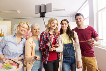 Sticker - group of artists taking selfie at art school