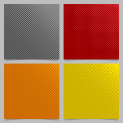 Poster - Retro abstract halftone dot pattern background set - squared vector brochure graphic designs from circles in varying sizes