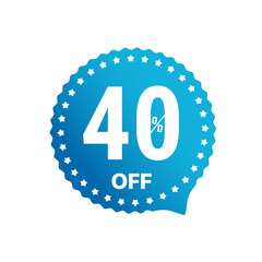 Aufkleber - Sale banner vector label isolated on white. 40 percent off sticker