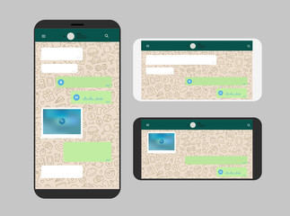 Aufkleber - Different modern smartphone with messenger app