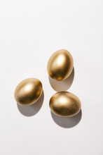 Easter: Three Golden Eggs Signify Riches Or Wealth