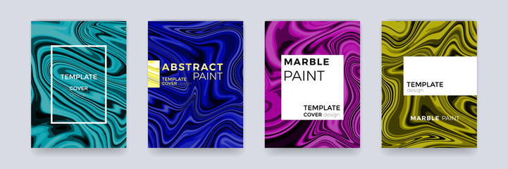 Poster - Abstract color splash or marble design texture brochure template backgrounds. Marbling texture creative watercolor art pattern gradient backdrop for banner, poster or magazine cover vector background