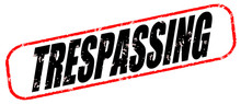Trespassing On The White Background, Black And Red Illustration