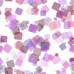 Poster - Purple repeating abstract geometrical square pattern background - vector illustration from random rotated squares with opacity effect