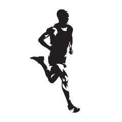 Wall Mural - Running man, abstract vector silhouette