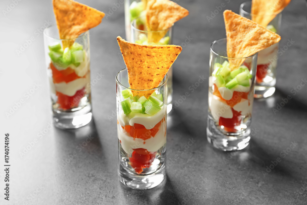 Appetizers for baby shower party on table