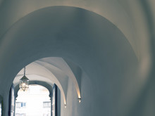 Arches In Blue Tones. Vaulted Ceiling