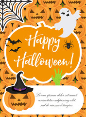 Wall Mural - Halloween poster. Happy Halloween templates for your invitation design, greeting card, flyer. Vector illustration