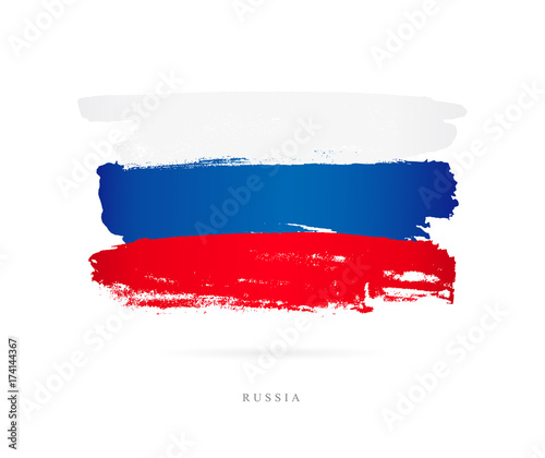 Fotomural Flag of Russia. Bbrush strokes