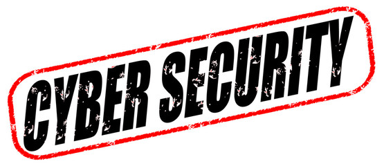 Wall Mural - cyber security stamp isolated on white background