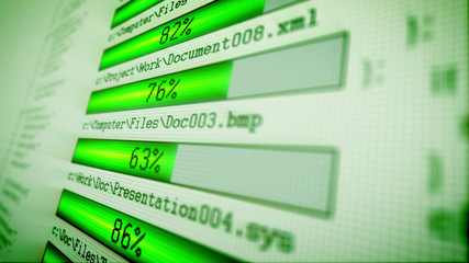 Poster - green downloading bars with numbers