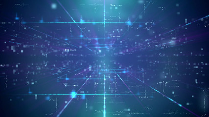 Poster - Modern technology blue backdrop