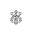 Graphic illustration of dots endless knot symbol