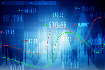 2d rendering Stock market online business concept. business Graph 