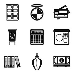 Poster - Business planning icons set, simple style