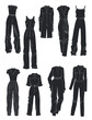Silhouettes of women's overalls