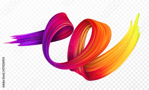 Color brushstroke oil or acrylic paint design element for presentations, flye...
