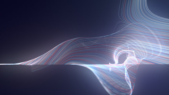 Digital colored lines abstract background. 3d rendering