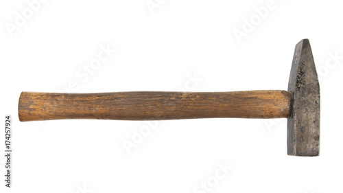 Fotografía old hammer isolated on white background