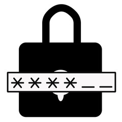 Poster - password icon on white background. password sign. flat style.