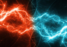 Fire And Ice Abstract Lightning Background