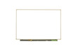 © Dmitriy - Frame border of blackboard (Chalkboard) mockup isolated on white. Education background. Blackboard frame border for placing of other texture.