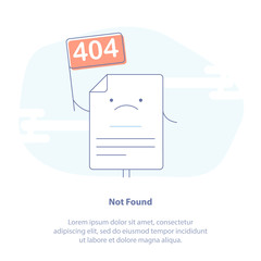 Fototapete - 404 Error Page or File not found icon. Page with flag 404 on laptop display. Isolated vector illustration. 