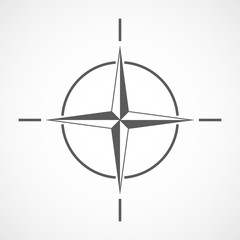 Wall Mural - gray compass icon. vector illustration.