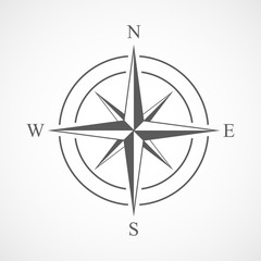 Wall Mural - gray compass icon. vector illustration.