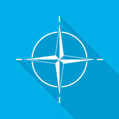 Wall Mural - white compass icon. vector illustration.