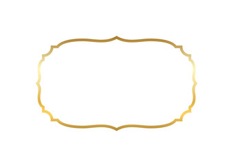 Wall Mural - Gold frame. Beautiful simple golden design. Vintage style decorative border isolated white background. Elegant gold art frame. Empty copy space decoration, photo, banner Vector illustration