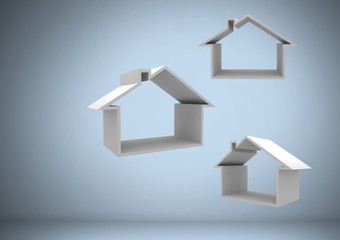 Poster - house icons in front of vignette with handshake