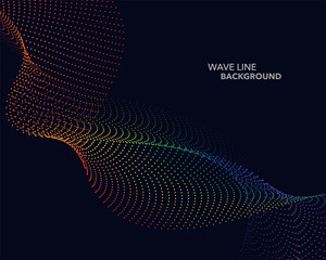 Elegant abstract vector spectrum rainbow gradient wave dot line futuristic style background
