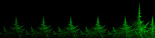 Big Banner With Spruce Forest - Black Green Fractal Render Illusion