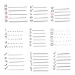 © pikovit - Collection of vector isolated outline hand drawn check to do list, bullet, check