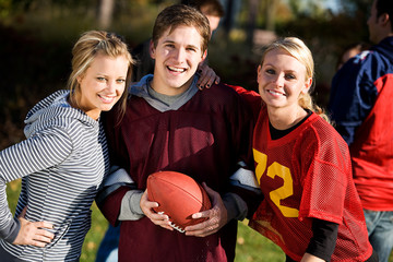 Wall Mural - Football: Friends Ready to Play Game