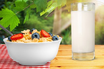 Canvas Print - Milk and muesli.