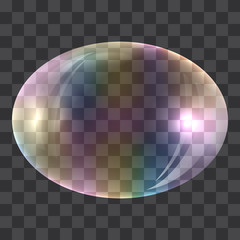 Poster - Oval soap bubble concept background, realistic style