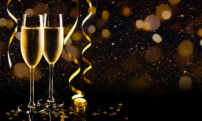 Wall Mural - New year celebration with champagne