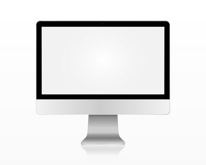 Leinwandbilder - Modern flat screen computer monitor. Computer display isolated on white background. Layers are orderly and easily ediable.