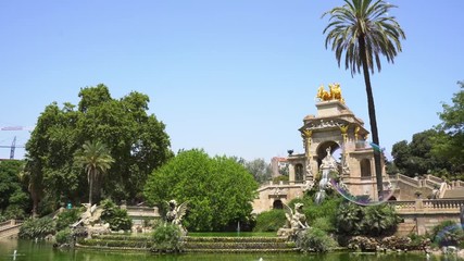 Wall Mural - Soap bubbles flying in Park de la Ciutadella of Barcelona, Spain