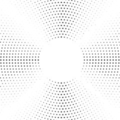 Wall Mural - Halftone dotted background circularly distributed. Halftone effect vector pattern. Circle dots isolated on the white background.