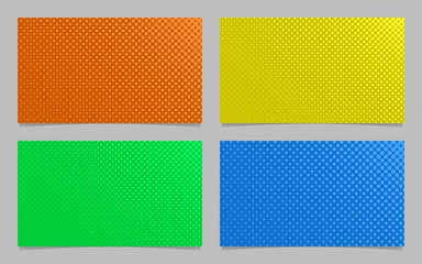 Poster - Abstract halftone dot pattern business card background design set - vector stationery graphics with colored circles