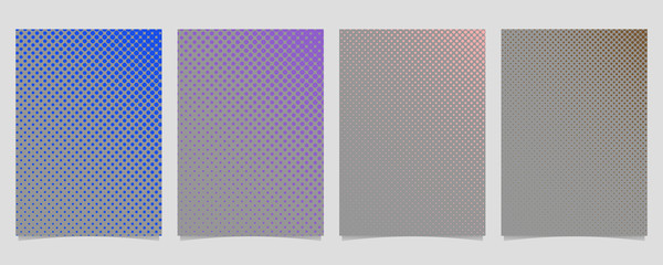 Poster - Simple abstract halftone circle pattern cover design template set - vector stationery background graphics with colored dots