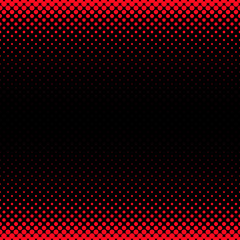 Poster - Halftone dot pattern background design - vector squared stationery illustration from red circles in varying sizes on black background